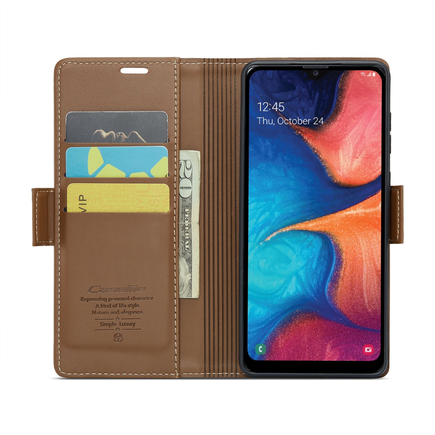 For Samsung Galaxy A20/A30/M10s Case - Butterfly Buckle, Litchi Texture, RFID Anti-theft, Leather Wallet & Stand