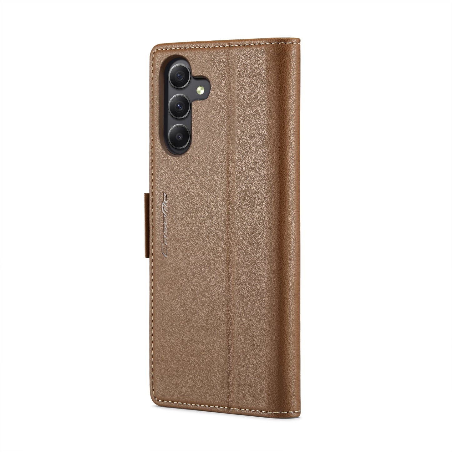 Samsung Galaxy A24 4G Case - RFID Leather Wallet with Butterfly Buckle & Litchi Texture