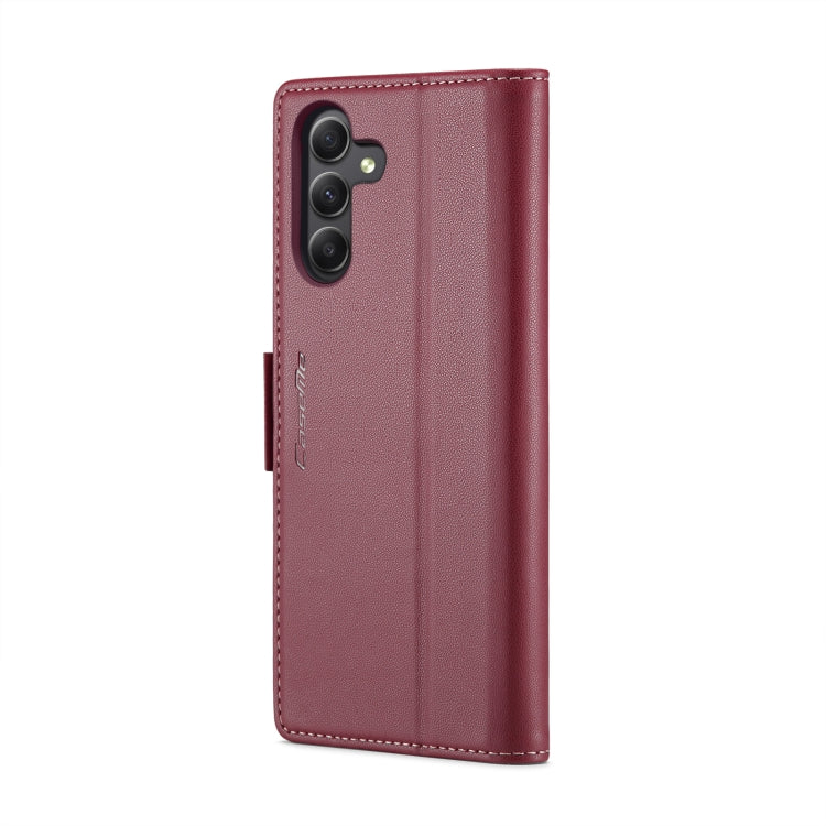 Samsung Galaxy A24 4G Case - RFID Leather Wallet with Butterfly Buckle & Litchi Texture
