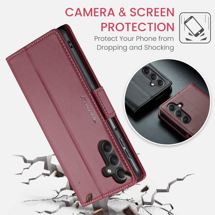 Samsung Galaxy A24 4G Case - RFID Leather Wallet with Butterfly Buckle & Litchi Texture