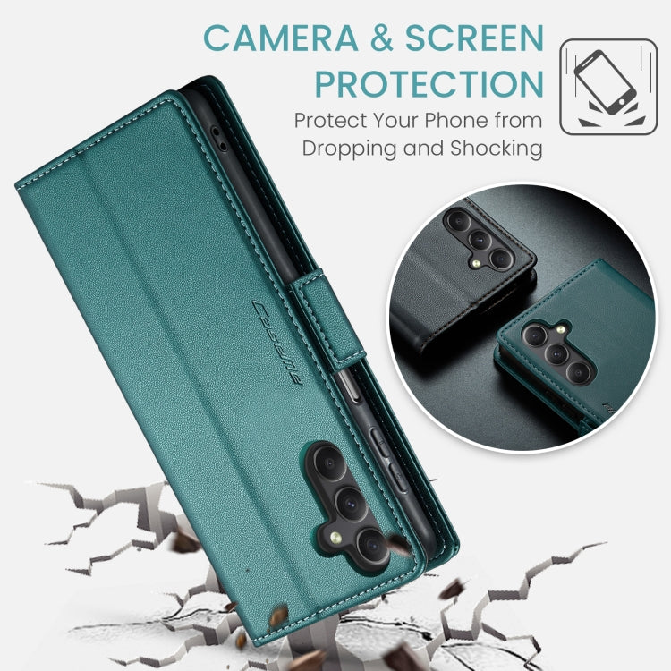 Samsung Galaxy A24 4G Case - RFID Leather Wallet with Butterfly Buckle & Litchi Texture