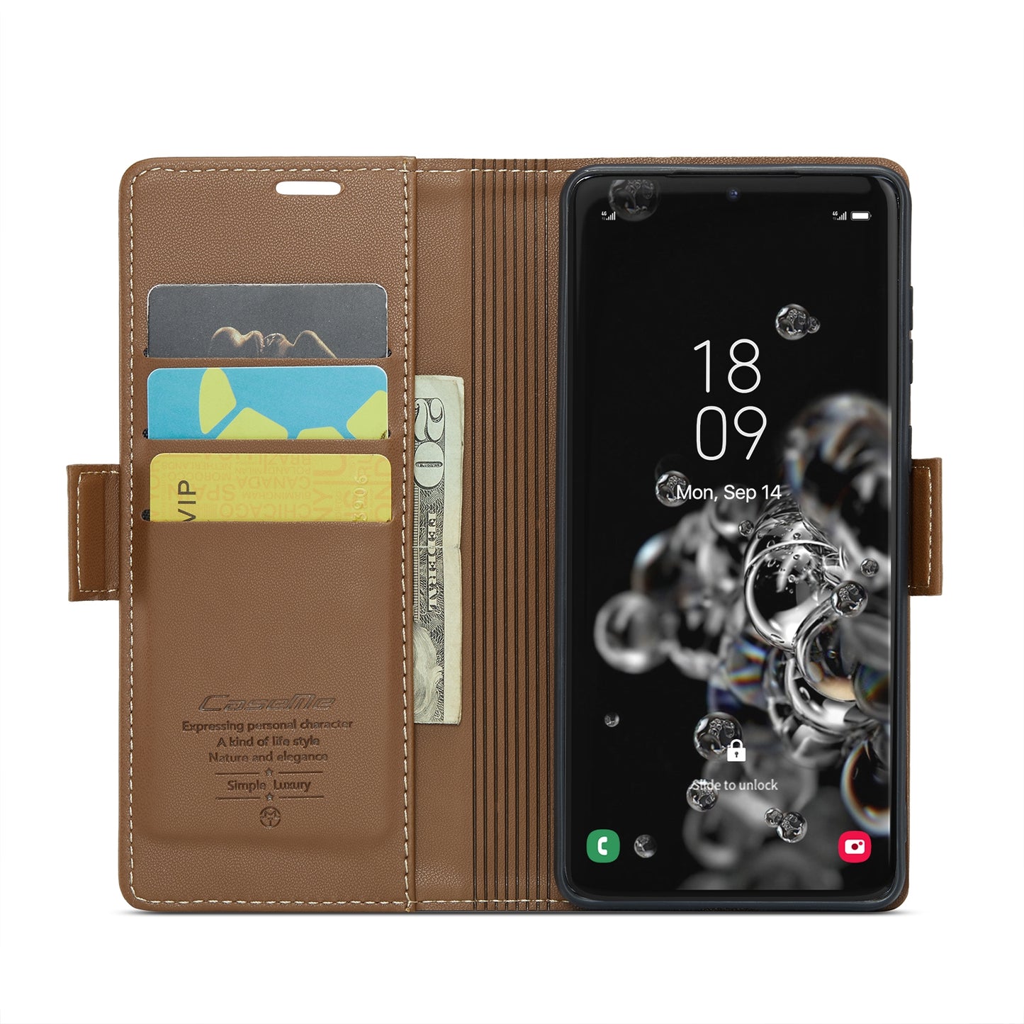 For Samsung Galaxy S20 Ultra Leather Case - RFID, Card Slot, Stand, Litchi Texture