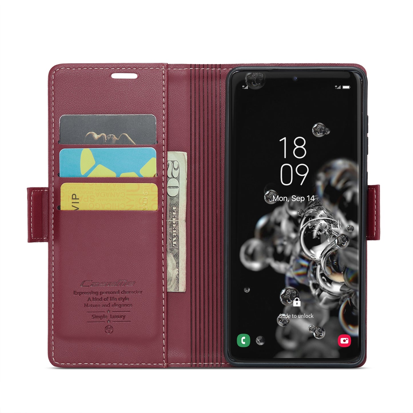For Samsung Galaxy S20 Ultra Leather Case - RFID, Card Slot, Stand, Litchi Texture