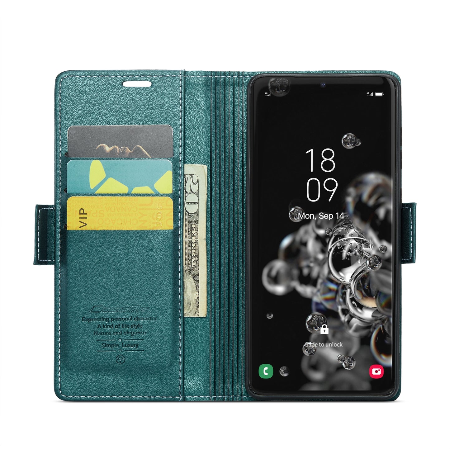 For Samsung Galaxy S20 Ultra Leather Case - RFID, Card Slot, Stand, Litchi Texture
