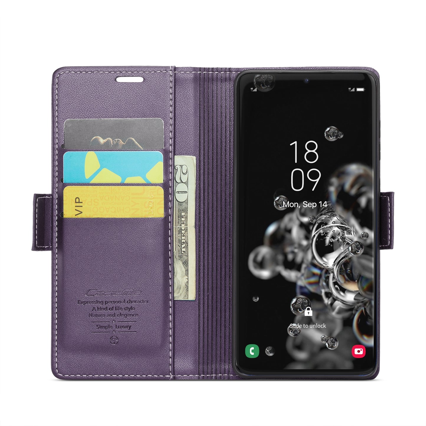 For Samsung Galaxy S20 Ultra Leather Case - RFID, Card Slot, Stand, Litchi Texture