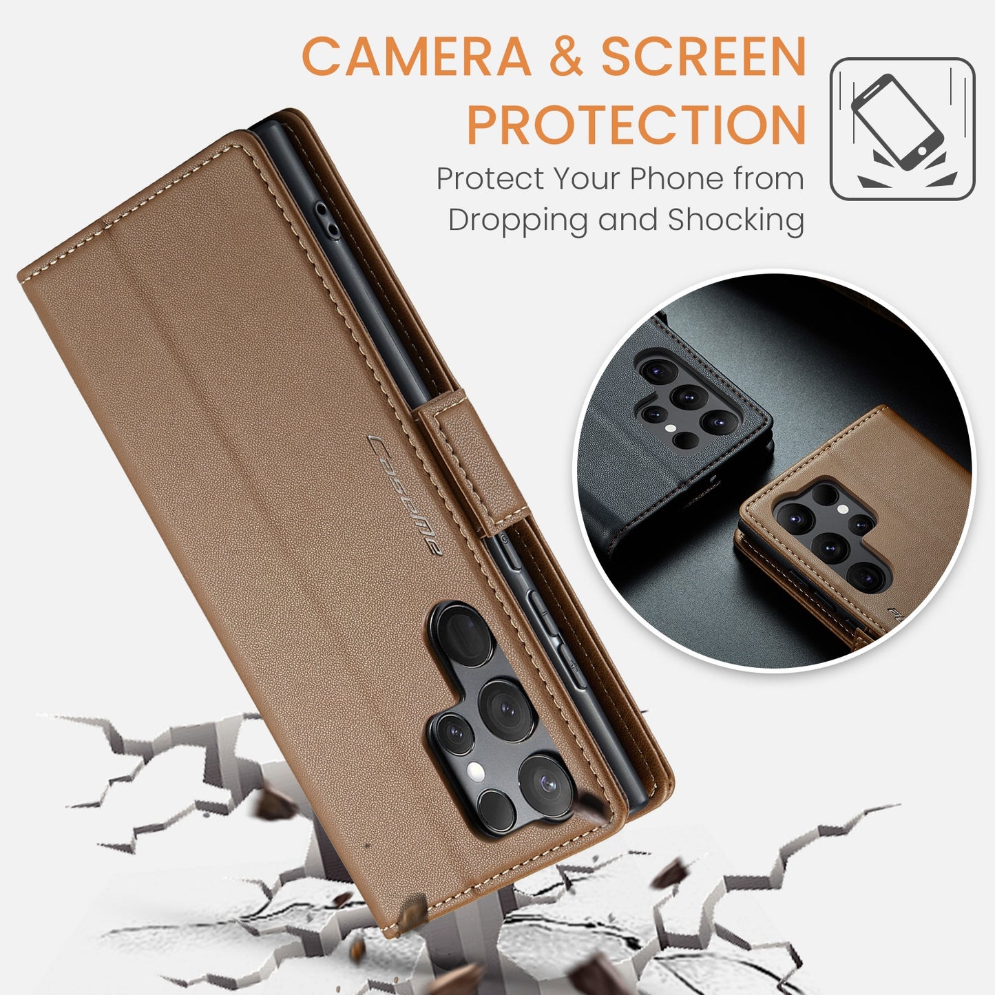 For Samsung Galaxy S24 Ultra Leather Case - RFID Anti-Theft, Litchi Texture, Stand & Card Holder