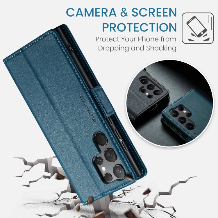 For Samsung Galaxy S24 Ultra Leather Case - RFID Anti-Theft, Litchi Texture, Stand & Card Holder