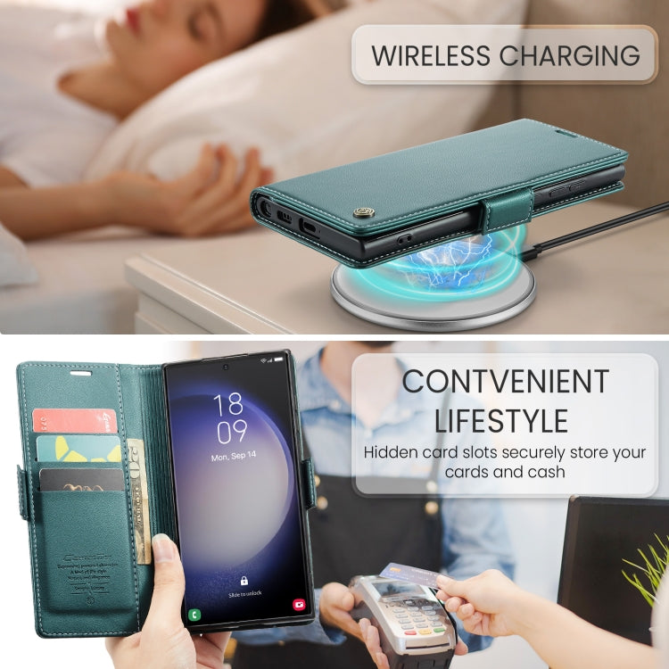 For Samsung Galaxy S24 Ultra Leather Case - RFID Anti-Theft, Litchi Texture, Stand & Card Holder