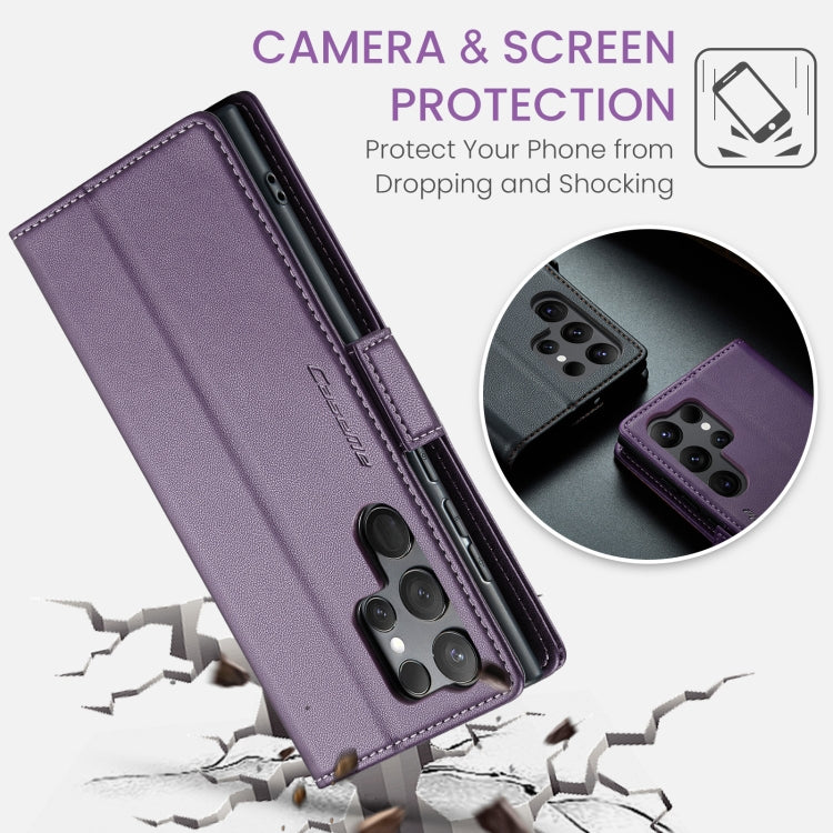 For Samsung Galaxy S24 Ultra Leather Case - RFID Anti-Theft, Litchi Texture, Stand & Card Holder