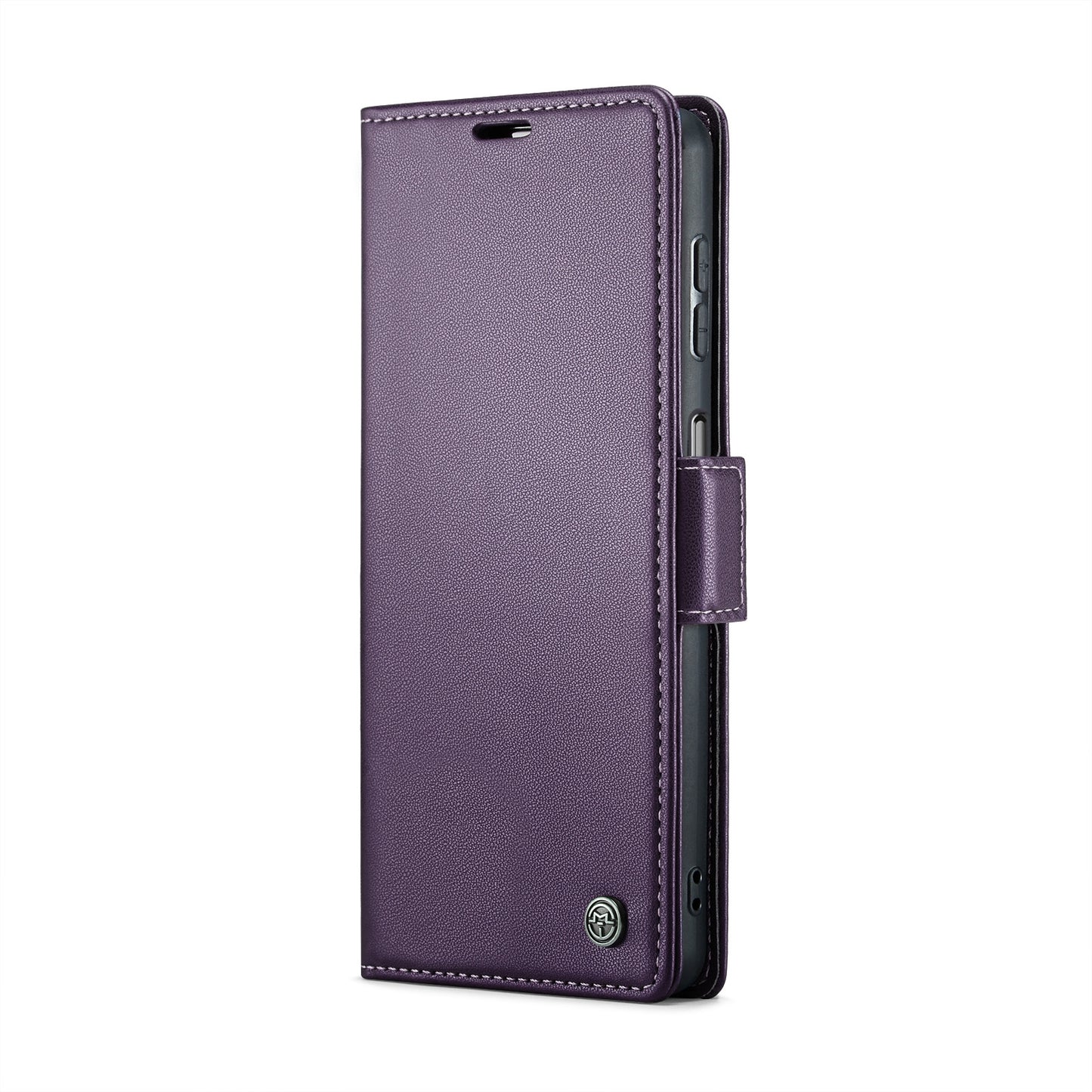 For Samsung Galaxy A25 5G Leather Case - RFID, Butterfly Buckle, Card Slot, Stand - Litchi Texture
