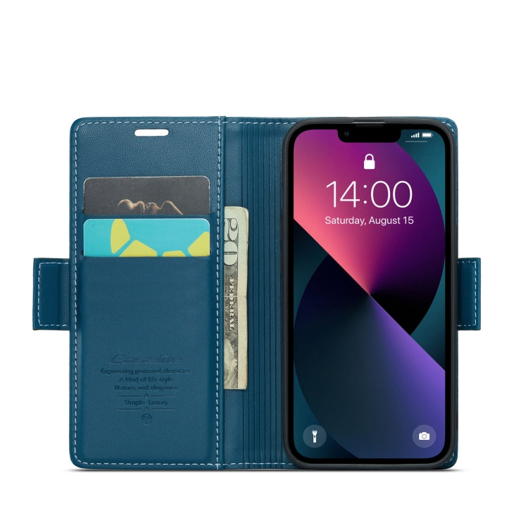 iPhone 13 mini Case - RFID, Butterfly Buckle, Card Slot, Litchi Leather