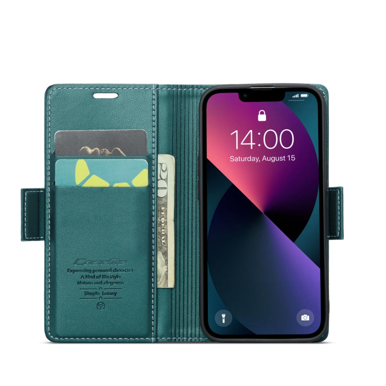 iPhone 13 mini Case - RFID, Butterfly Buckle, Card Slot, Litchi Leather