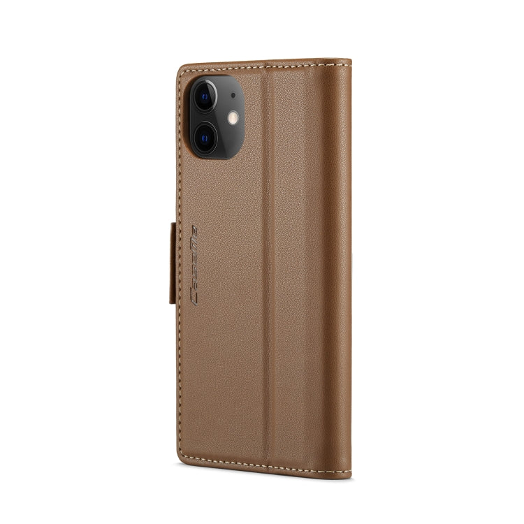 For iPhone 12 mini Case - Butterfly Buckle, RFID, Litchi Leather, Card Slot