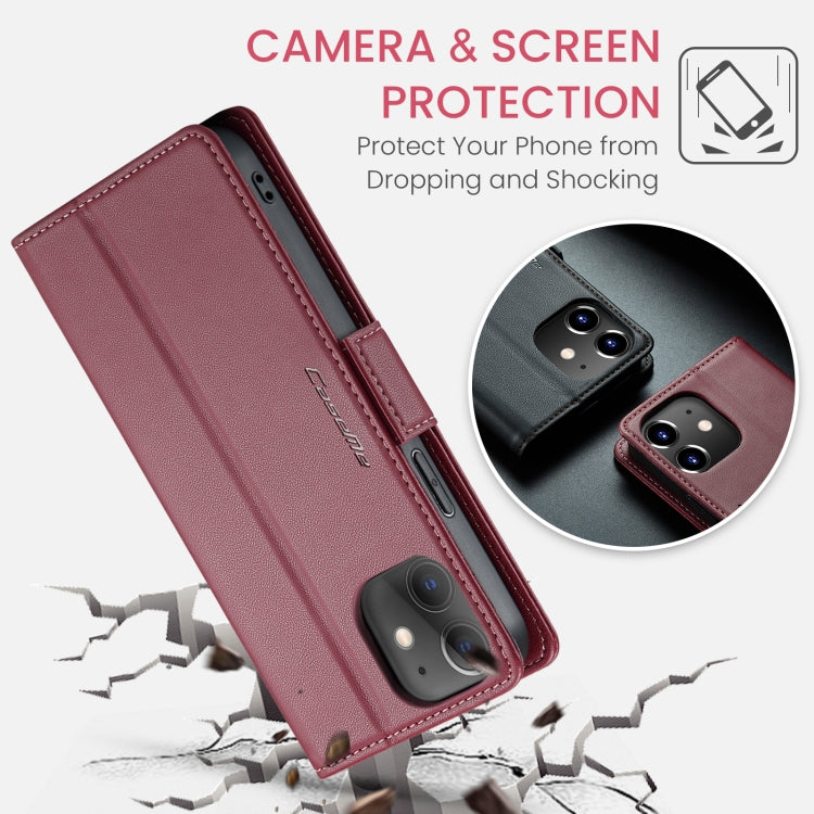 For iPhone 12 mini Case - Butterfly Buckle, RFID, Litchi Leather, Card Slot