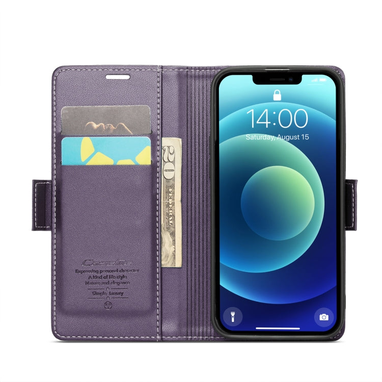 For iPhone 12 mini Case - Butterfly Buckle, RFID, Litchi Leather, Card Slot