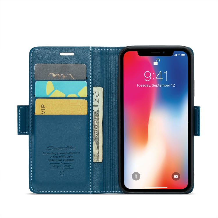 For iPhone XS Max Leather Case - RFID Anti-Theft, Butterfly Buckle, Litchi Texture, Card Slot