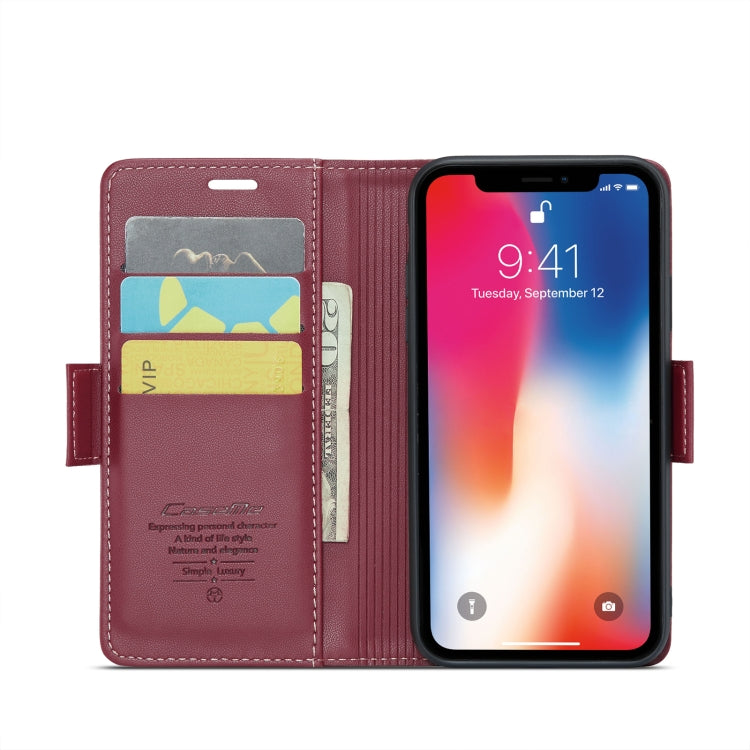 For iPhone XS Leather Case - RFID Anti-Theft, Butterfly Buckle, Litchi Texture, Card Slot