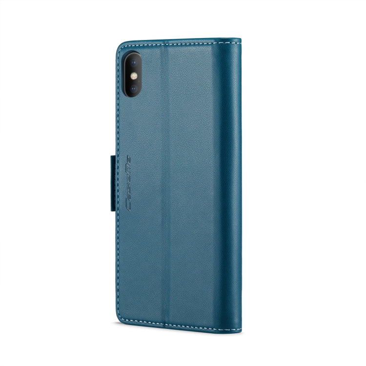 For iPhone XS Leather Case - RFID Anti-Theft, Butterfly Buckle, Litchi Texture, Card Slot