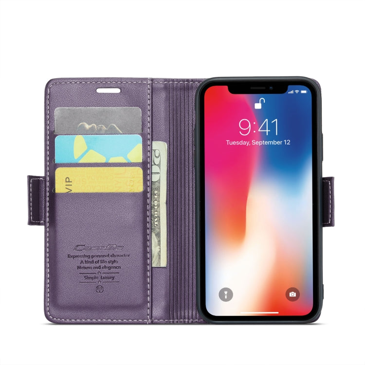 For iPhone XS Leather Case - RFID Anti-Theft, Butterfly Buckle, Litchi Texture, Card Slot