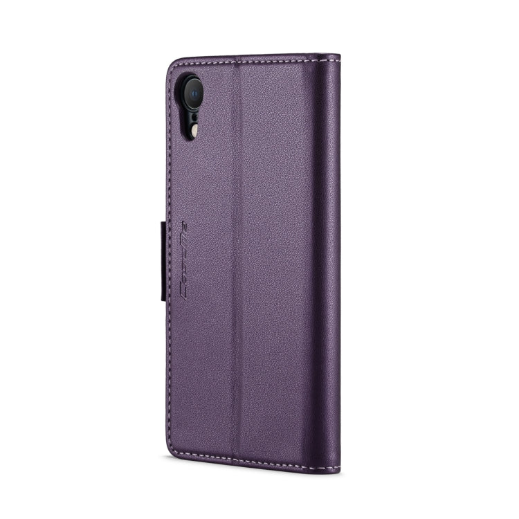 For iPhone XR Leather Case - RFID Anti-Theft, Butterfly Buckle, Litchi Texture, Card Slot