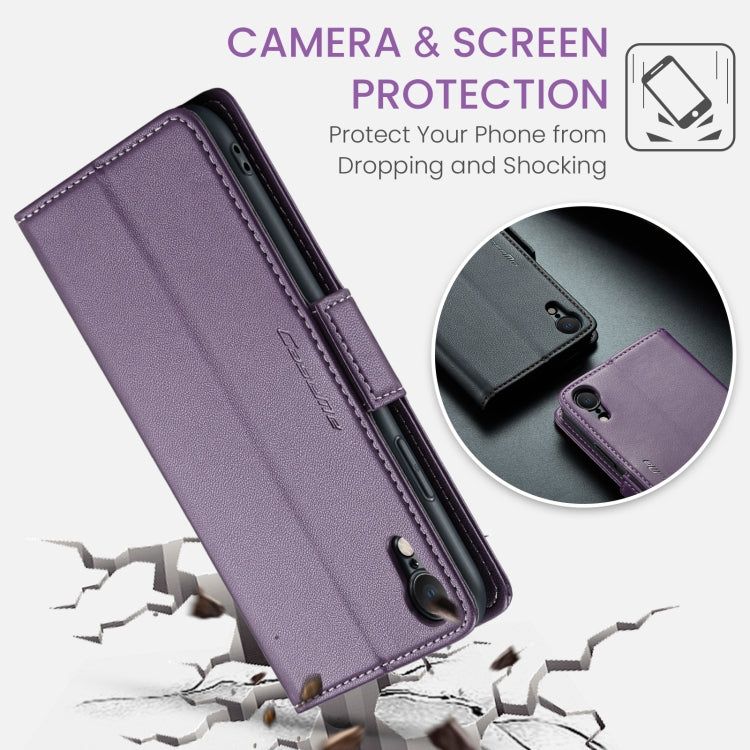 For iPhone XR Leather Case - RFID Anti-Theft, Butterfly Buckle, Litchi Texture, Card Slot