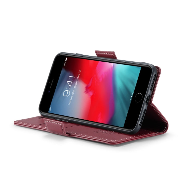 For iPhone 6 Plus/7 Plus/8 Plus Leather Case - RFID Anti-Theft, Butterfly Buckle, Litchi Texture, Card Slot
