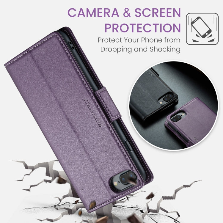 For iPhone 6 Plus/7 Plus/8 Plus Leather Case - RFID Anti-Theft, Butterfly Buckle, Litchi Texture, Card Slot