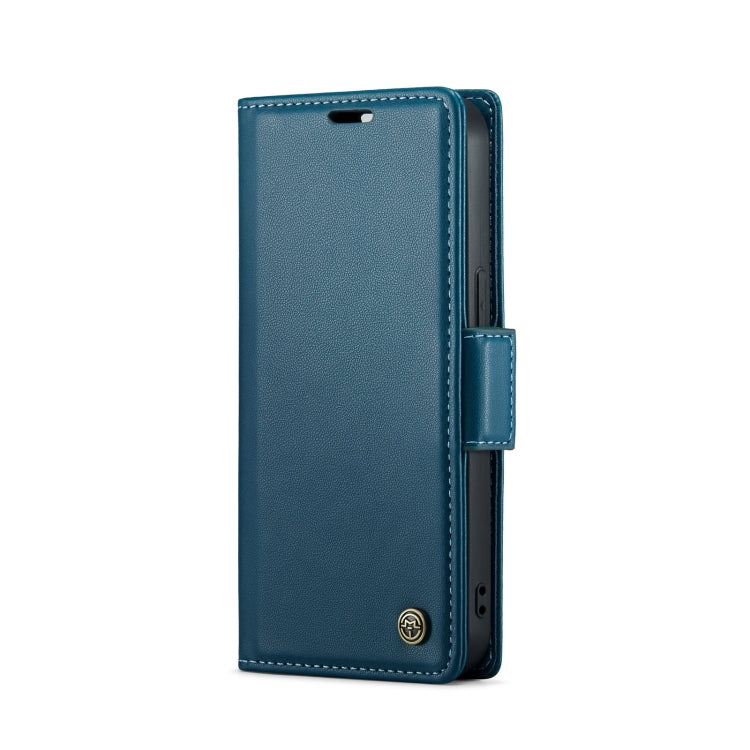 For iPhone 15 Leather Case - RFID Anti-Theft, Butterfly Buckle, Card Slot, Litchi Texture