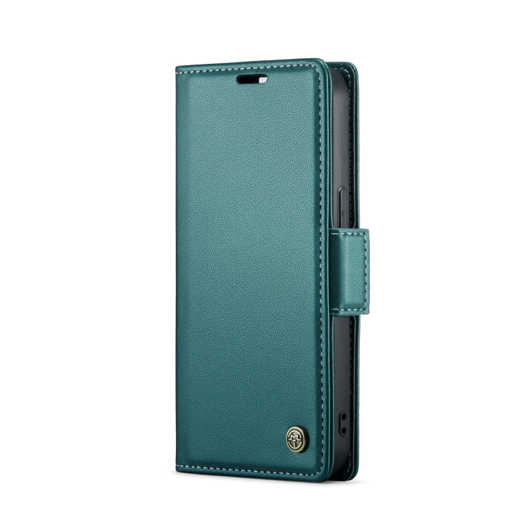 For iPhone 15 Leather Case - RFID Anti-Theft, Butterfly Buckle, Card Slot, Litchi Texture
