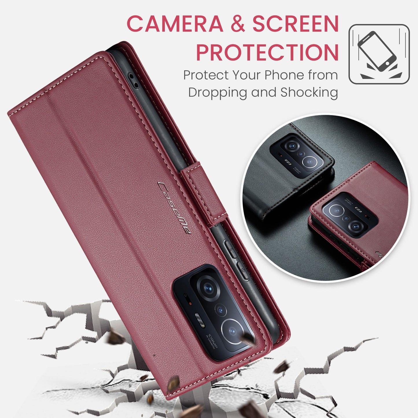For Xiaomi 11T / 11T Pro Leather Case - RFID Anti-Theft, Litchi Texture, Wallet & Stand Design