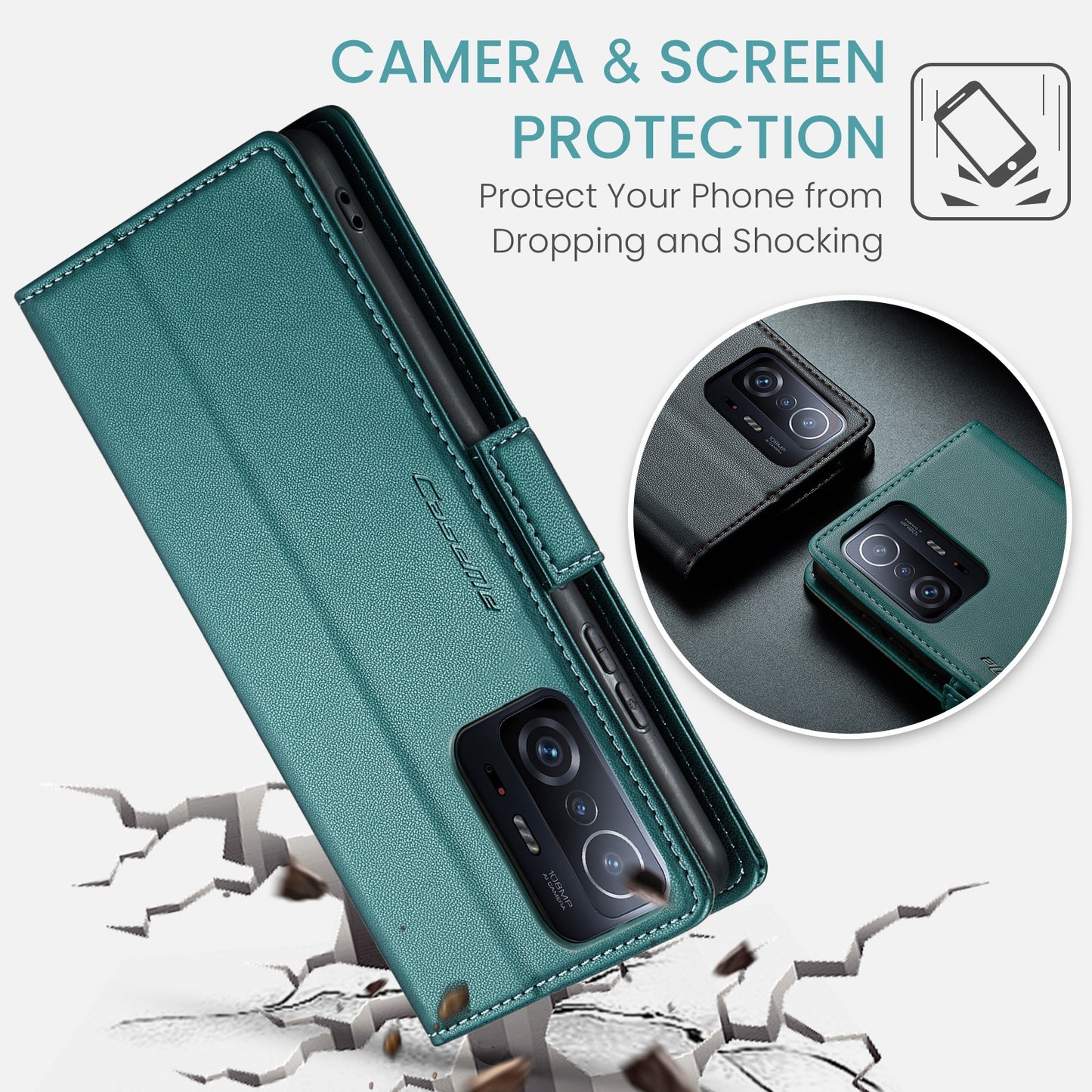 For Xiaomi 11T / 11T Pro Leather Case - RFID Anti-Theft, Litchi Texture, Wallet & Stand Design