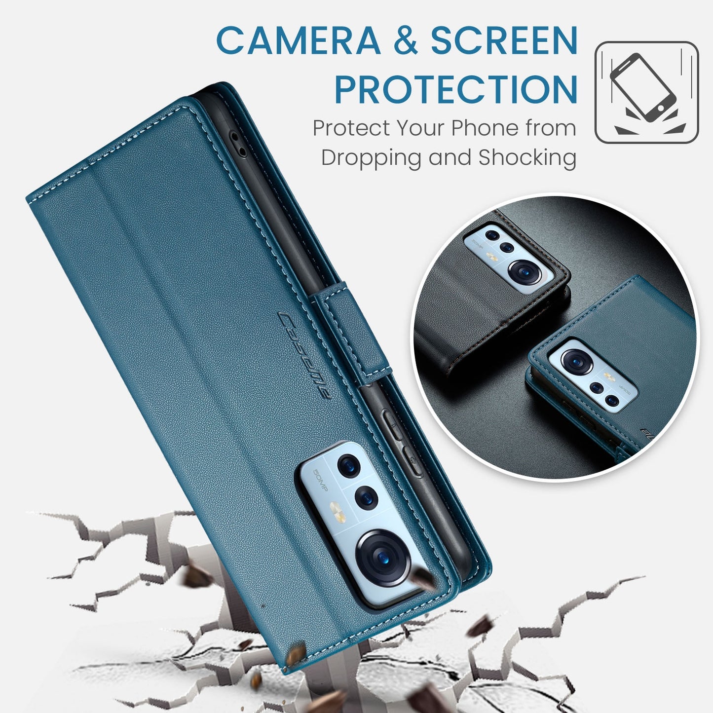 For Xiaomi 12 / 12X / 12S Leather Case - RFID Anti-Theft, Litchi Texture, Wallet & Stand Design