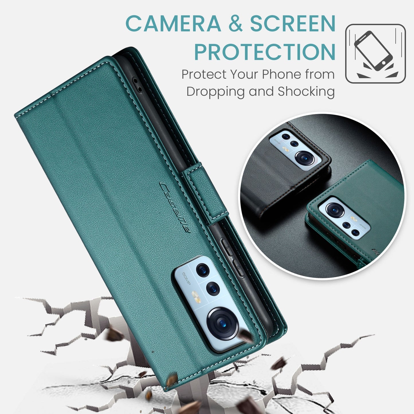 For Xiaomi 12 / 12X / 12S Leather Case - RFID Anti-Theft, Litchi Texture, Wallet & Stand Design