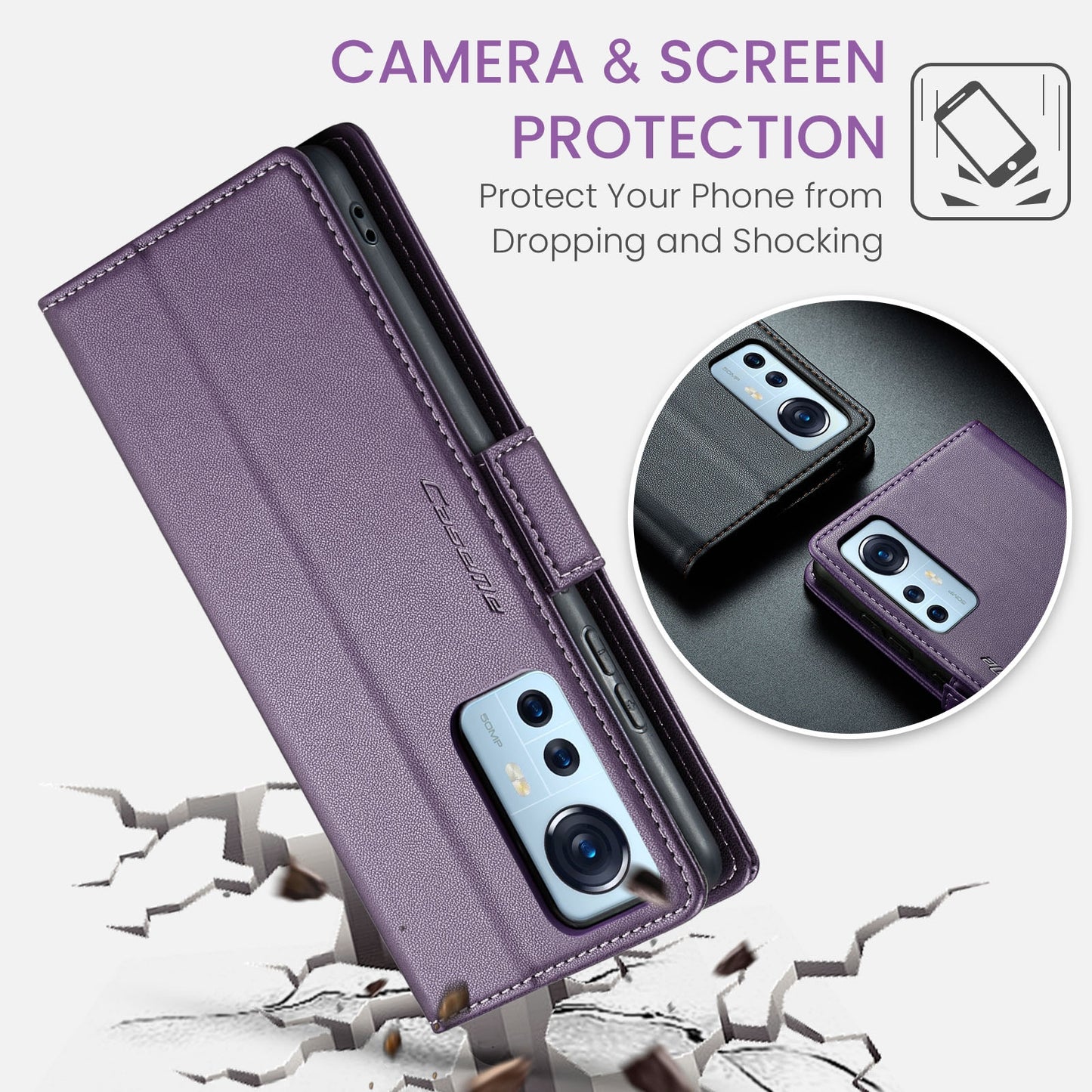 For Xiaomi 12 / 12X / 12S Leather Case - RFID Anti-Theft, Litchi Texture, Wallet & Stand Design