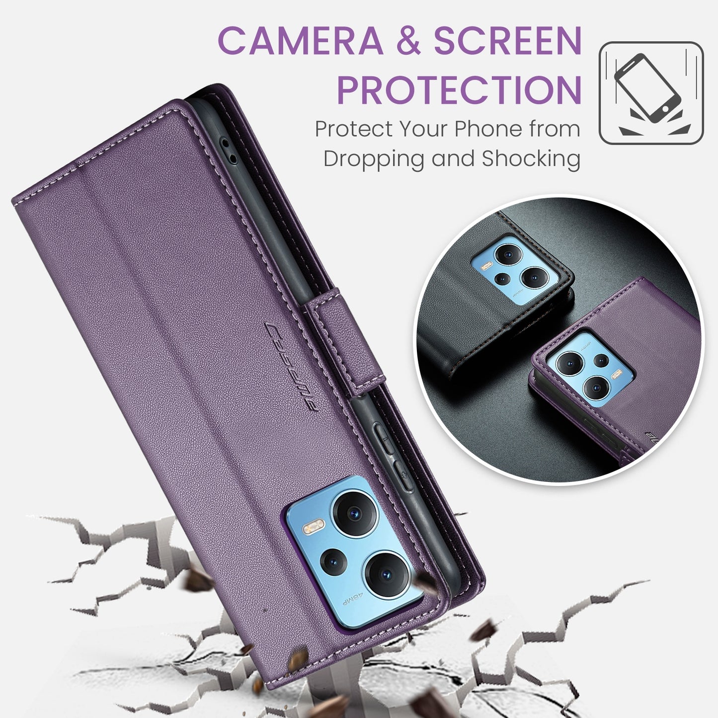 For Xiaomi Poco X5 5G Leather Case - RFID Anti-Theft, Litchi Texture, Wallet & Stand Design