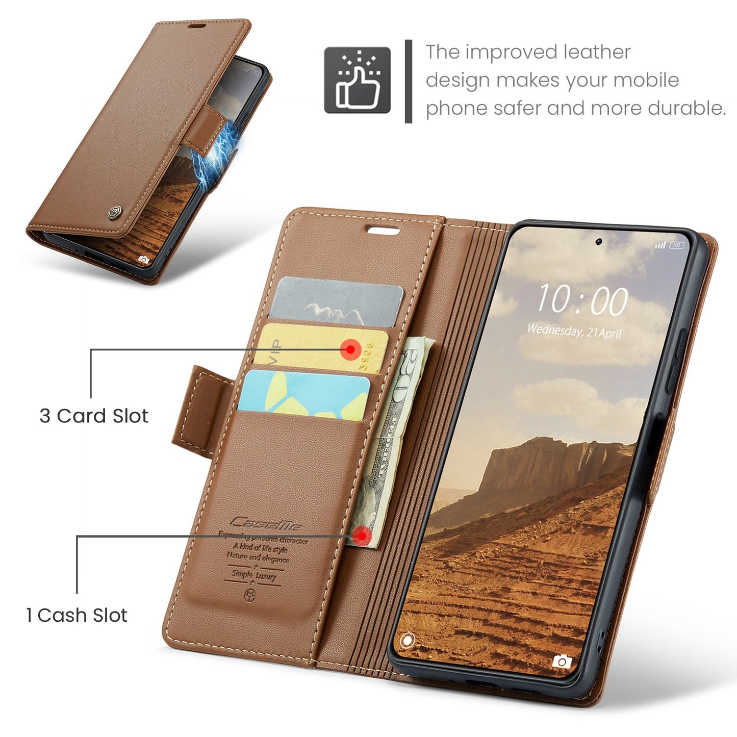 For Xiaomi 14 Leather Case - RFID Anti-Theft, Litchi Texture, Wallet & Stand Design