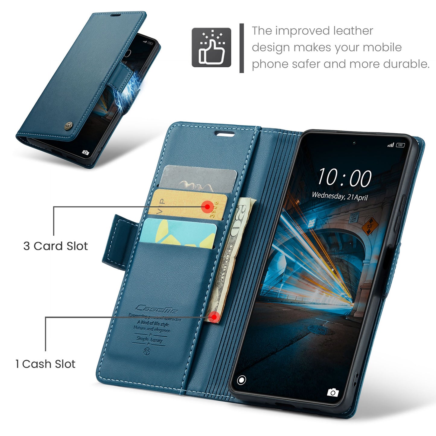 For Xiaomi 14 Leather Case - RFID Anti-Theft, Litchi Texture, Wallet & Stand Design