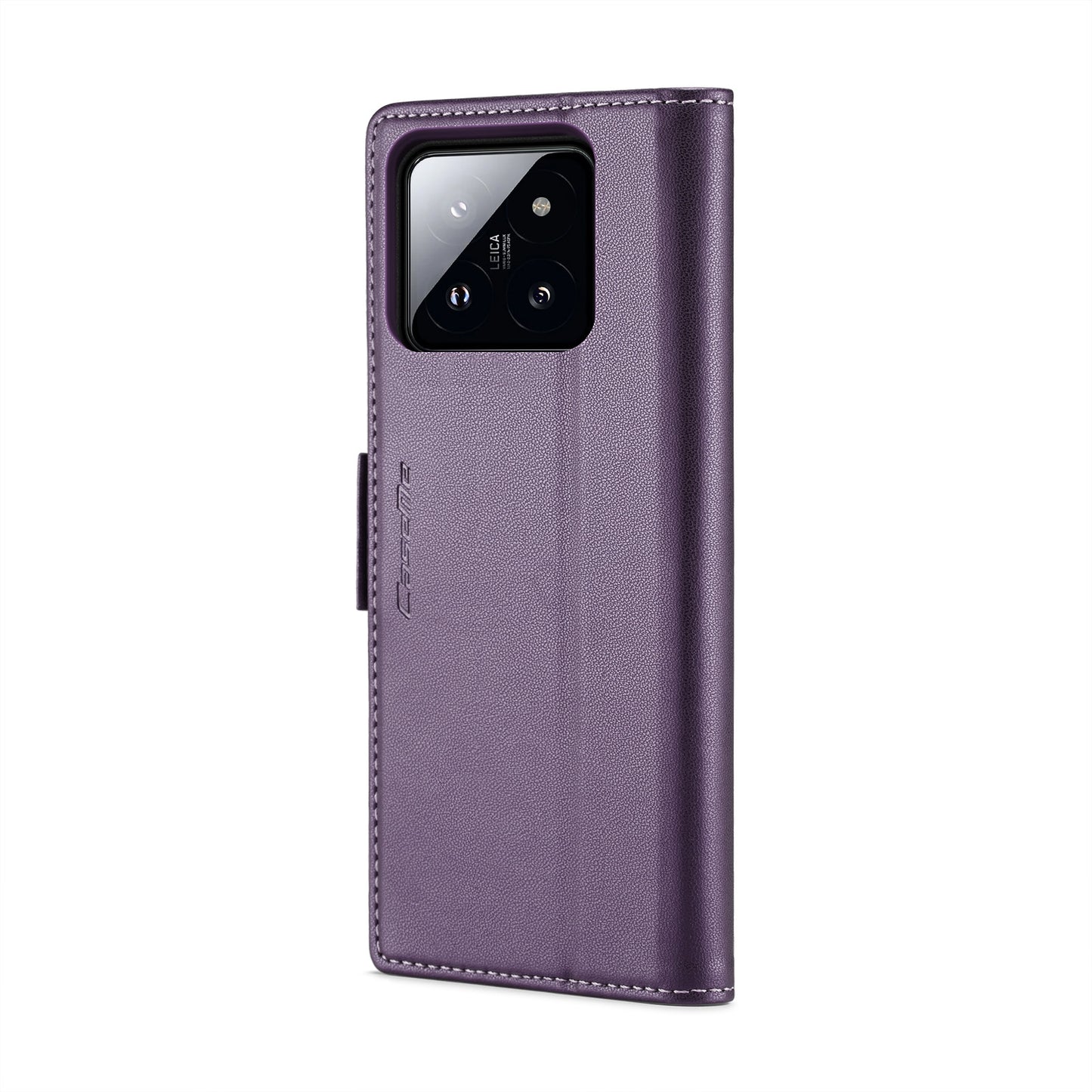For Xiaomi 14 Leather Case - RFID Anti-Theft, Litchi Texture, Wallet & Stand Design