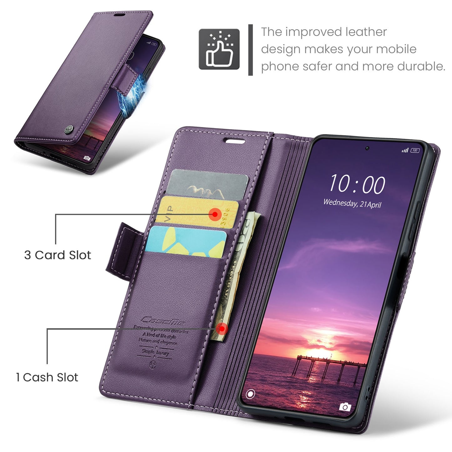 For Xiaomi 14 Leather Case - RFID Anti-Theft, Litchi Texture, Wallet & Stand Design