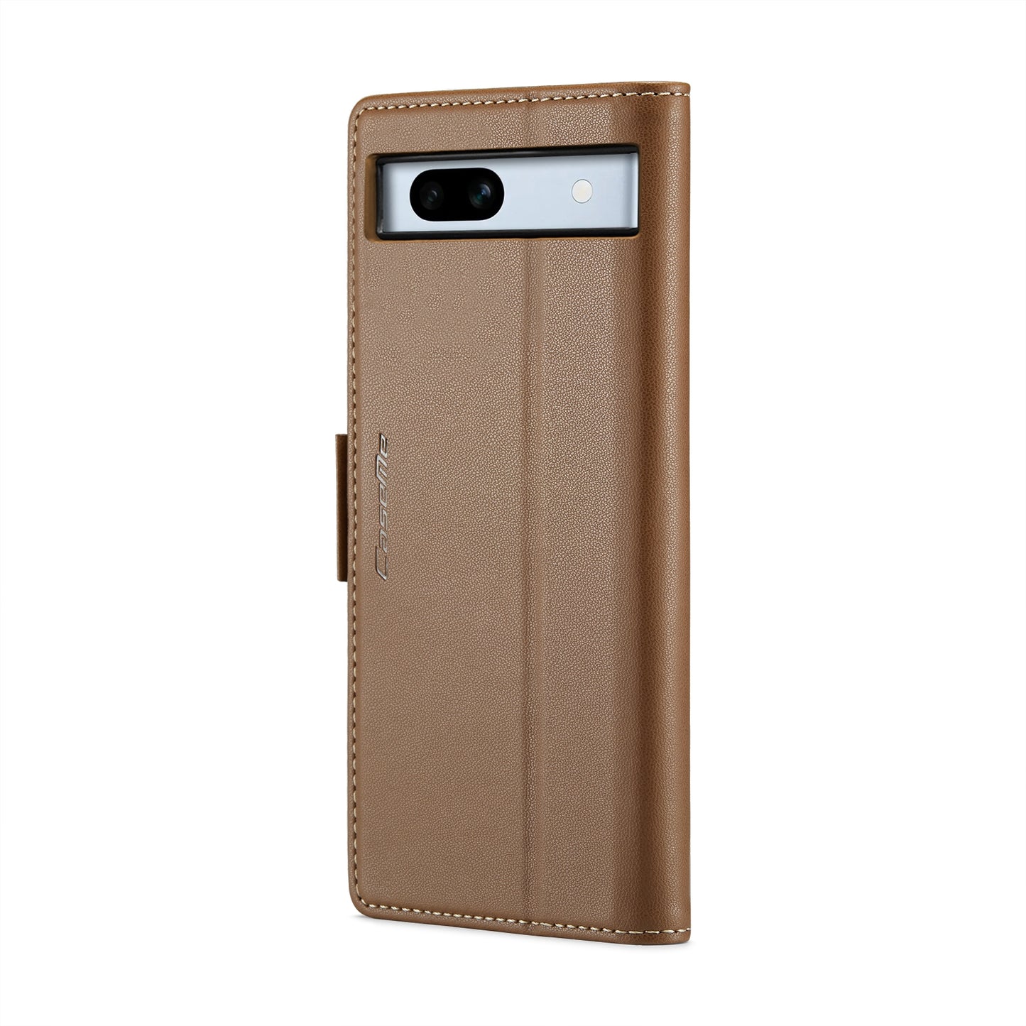 For Google Pixel 7a Leather Case - RFID Anti-theft Litchi Texture with Butterfly Buckle, Card Slot & Stand