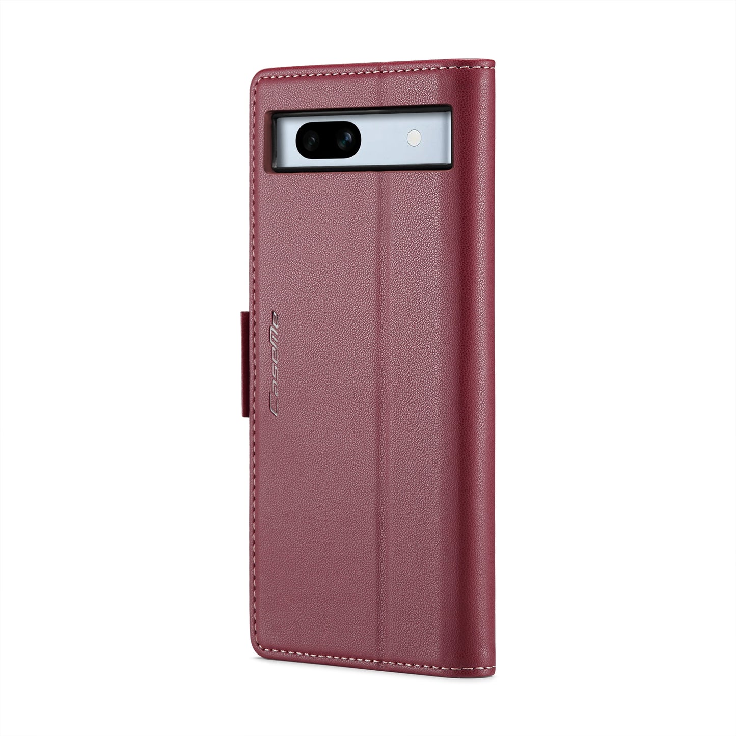 For Google Pixel 7a Leather Case - RFID Anti-theft Litchi Texture with Butterfly Buckle, Card Slot & Stand