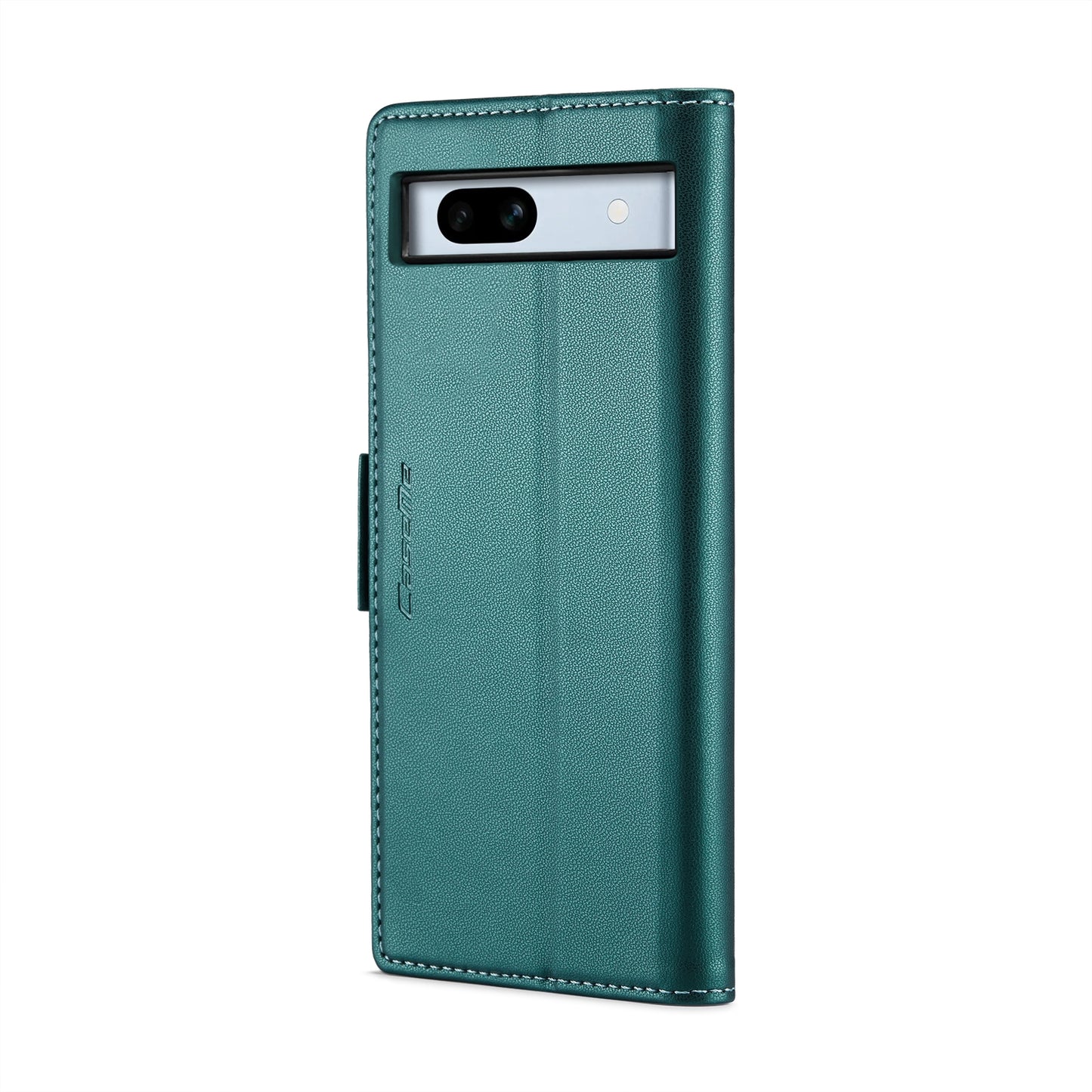 For Google Pixel 7a Leather Case - RFID Anti-theft Litchi Texture with Butterfly Buckle, Card Slot & Stand