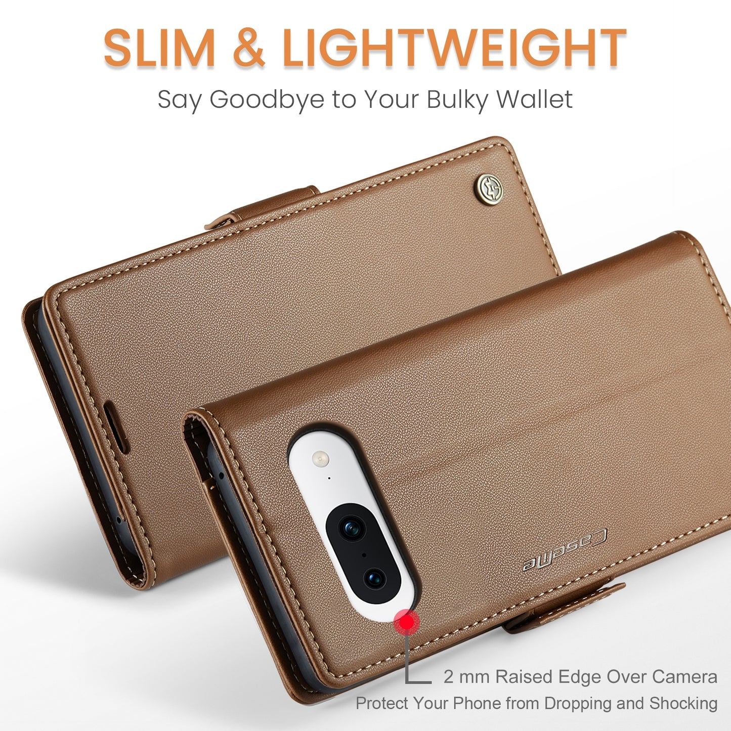 For Google Pixel 8a Leather Case - RFID Anti-theft Litchi Texture with Butterfly Buckle, Card Slot & Stand
