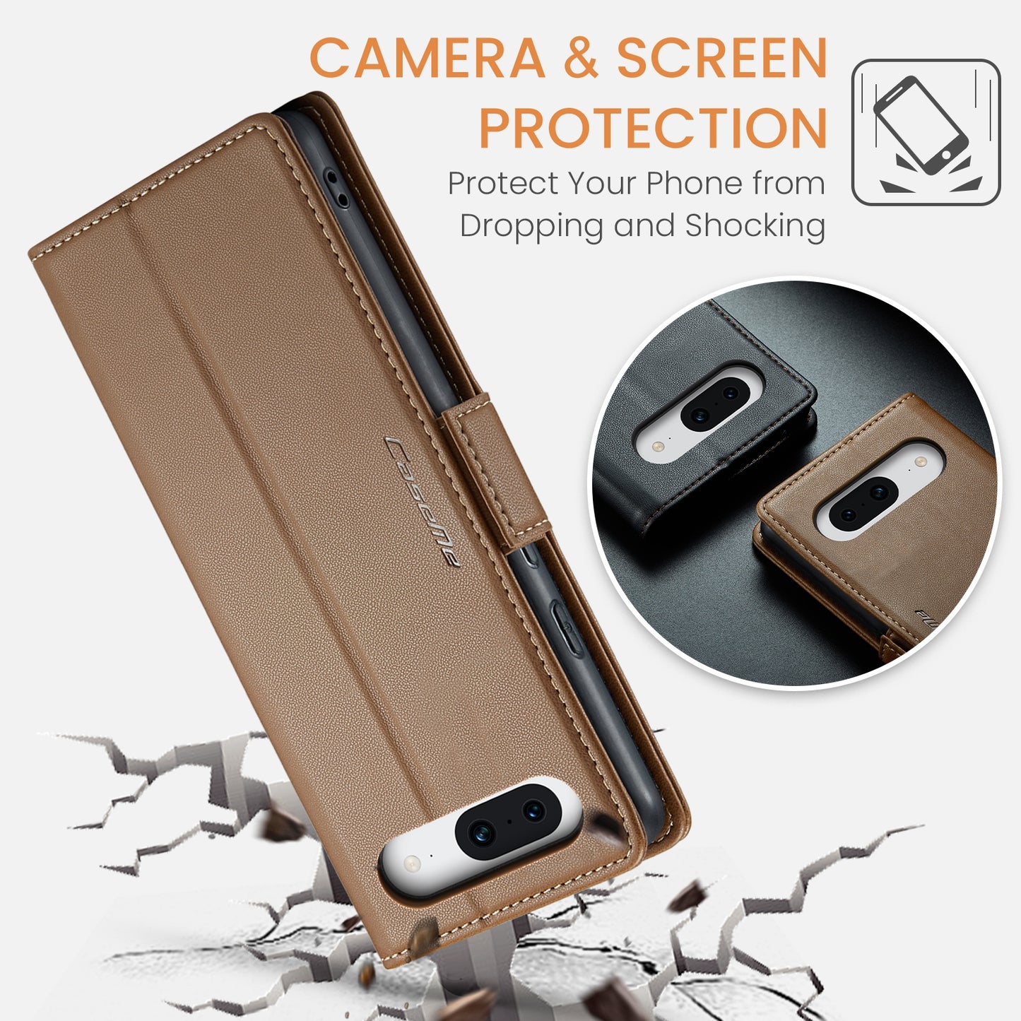 For Google Pixel 8a Leather Case - RFID Anti-theft Litchi Texture with Butterfly Buckle, Card Slot & Stand