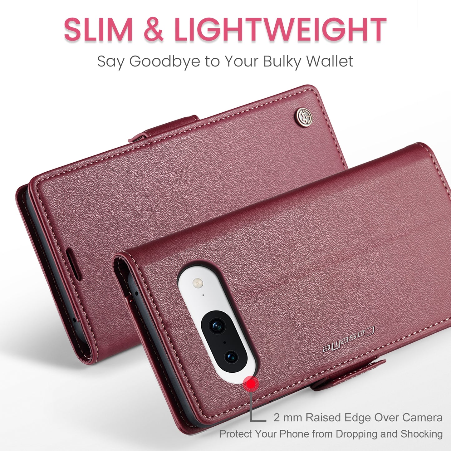 For Google Pixel 8a Leather Case - RFID Anti-theft Litchi Texture with Butterfly Buckle, Card Slot & Stand