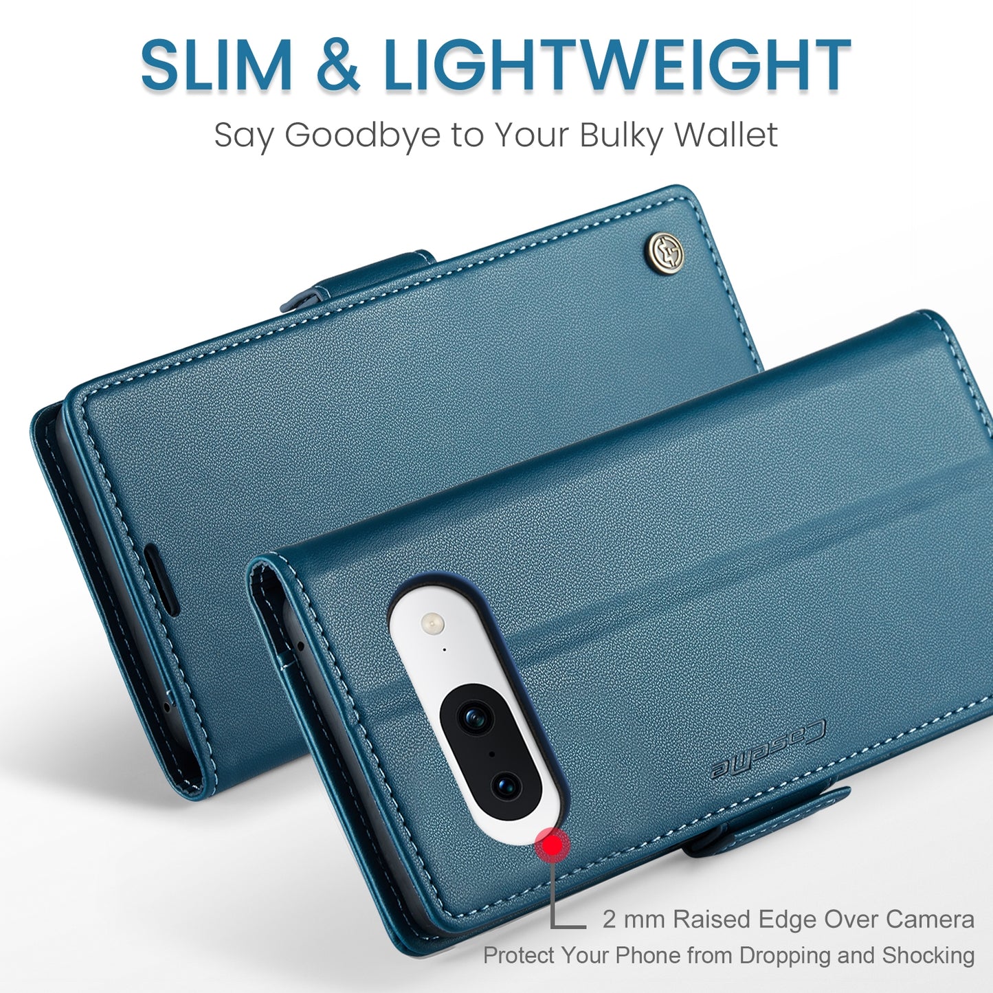 For Google Pixel 8a Leather Case - RFID Anti-theft Litchi Texture with Butterfly Buckle, Card Slot & Stand