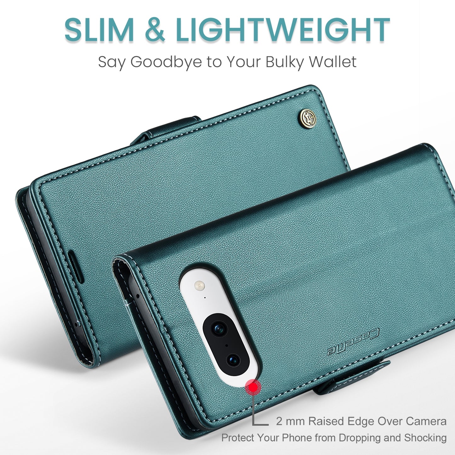 For Google Pixel 8a Leather Case - RFID Anti-theft Litchi Texture with Butterfly Buckle, Card Slot & Stand