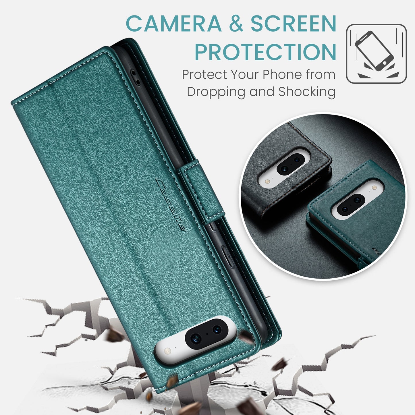 For Google Pixel 8a Leather Case - RFID Anti-theft Litchi Texture with Butterfly Buckle, Card Slot & Stand