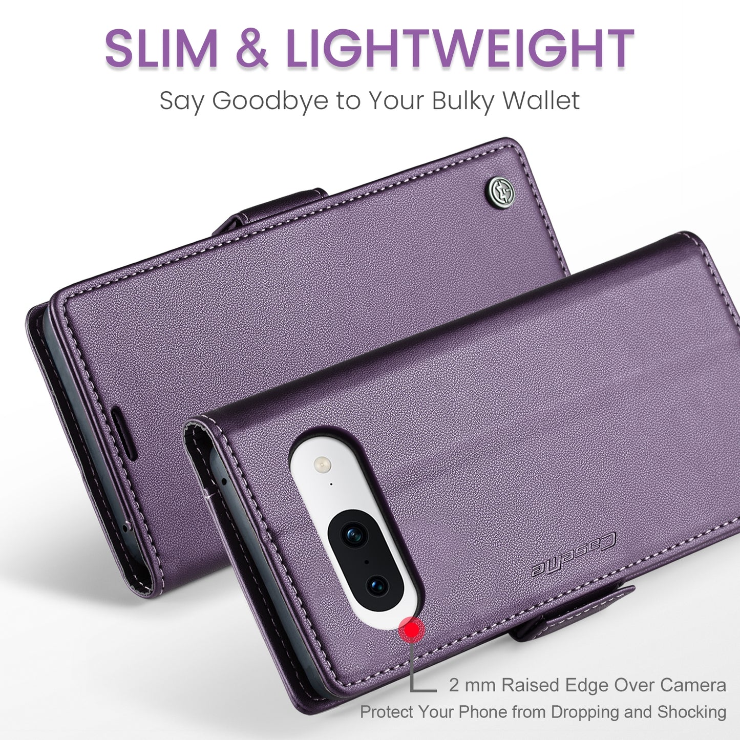 For Google Pixel 8a Leather Case - RFID Anti-theft Litchi Texture with Butterfly Buckle, Card Slot & Stand