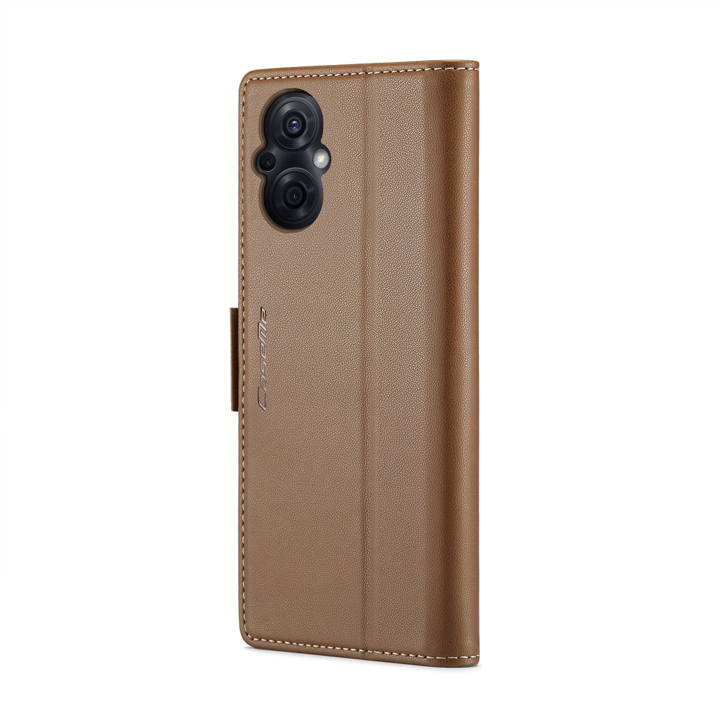 For OPPO Reno8 Lite Leather Case - RFID Anti-theft, Butterfly Buckle, Litchi Texture, Card Slot & Stand